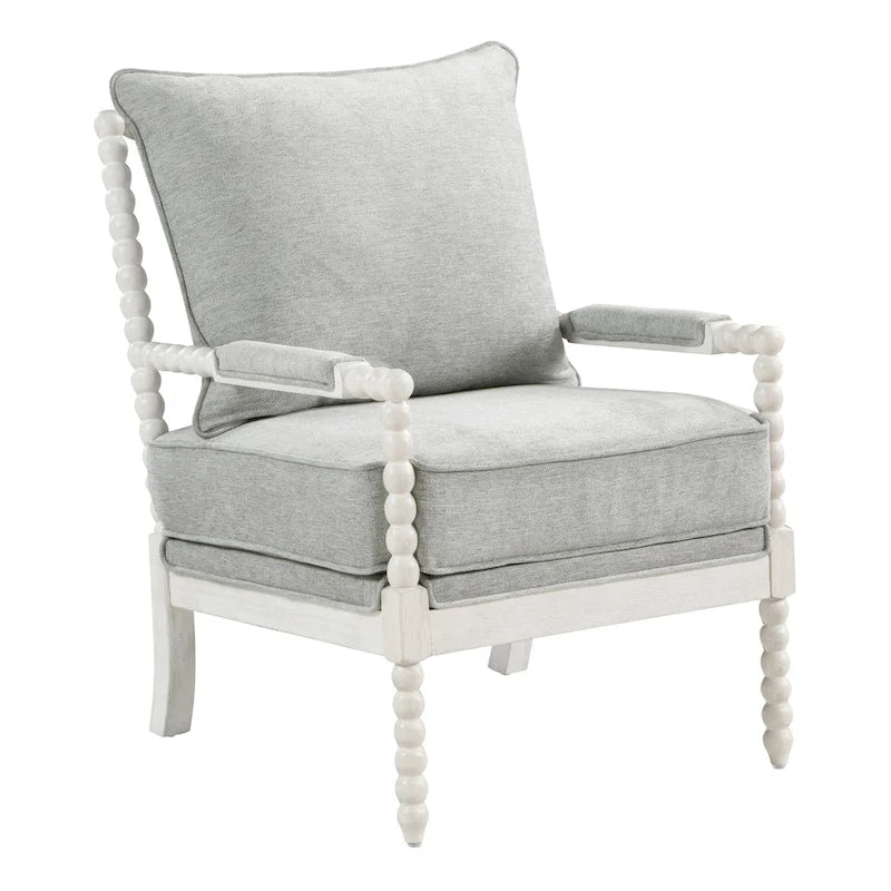 Fauteuil Kaylee en tissu avec cadre blanc