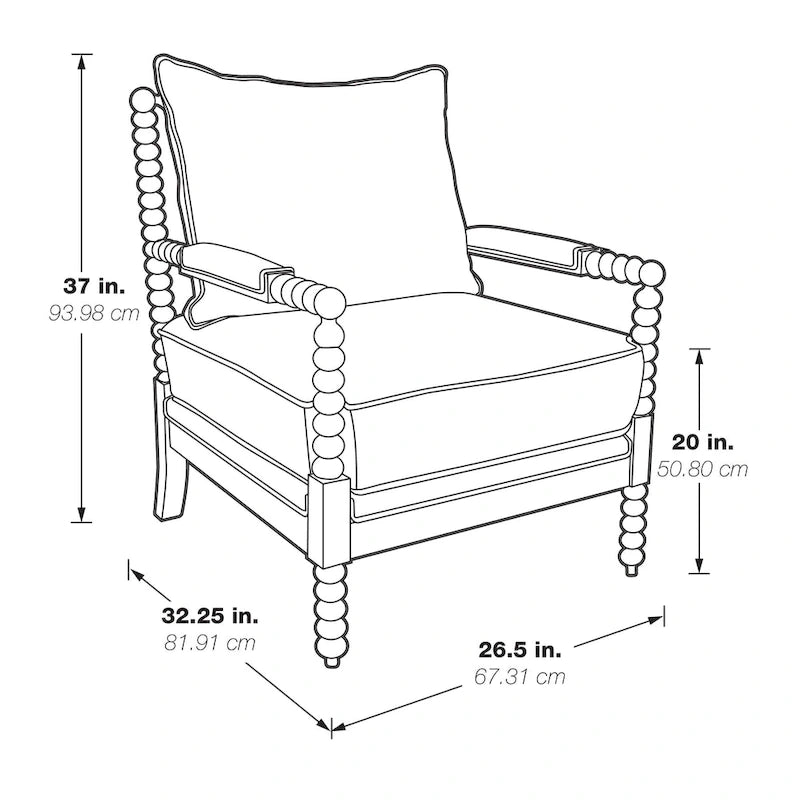 Fauteuil Kaylee en tissu avec cadre blanc