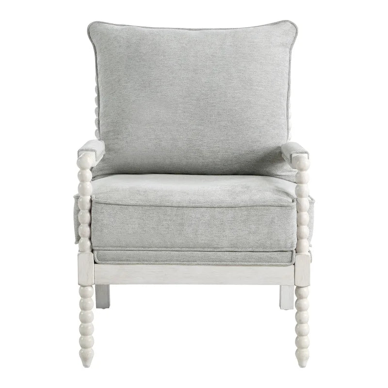 Fauteuil Kaylee en tissu avec cadre blanc