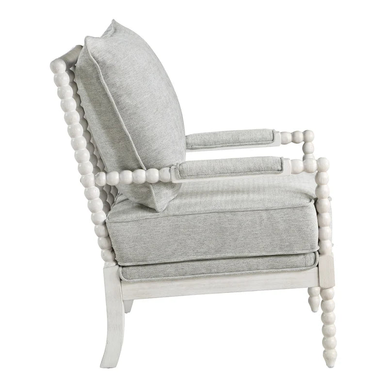 Fauteuil Kaylee en tissu avec cadre blanc