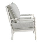 Fauteuil Kaylee en tissu avec cadre blanc