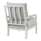 Fauteuil Kaylee en tissu avec cadre blanc