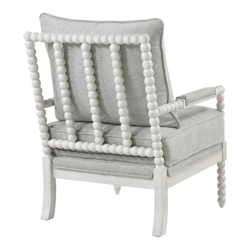 Fauteuil Kaylee en tissu avec cadre blanc