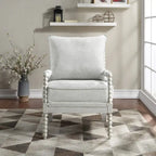 Fauteuil Kaylee en tissu avec cadre blanc