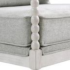 Fauteuil Kaylee en tissu avec cadre blanc