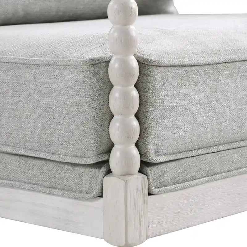 Fauteuil Kaylee en tissu avec cadre blanc
