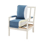 Fauteuil Kaylee en tissu avec cadre blanc