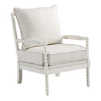 Fauteuil Kaylee en tissu avec cadre blanc