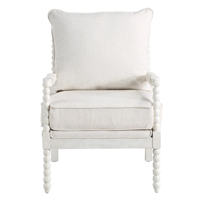 Fauteuil Kaylee en tissu avec cadre blanc