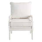 Fauteuil Kaylee en tissu avec cadre blanc