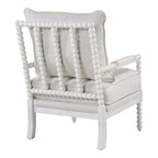 Fauteuil Kaylee en tissu avec cadre blanc
