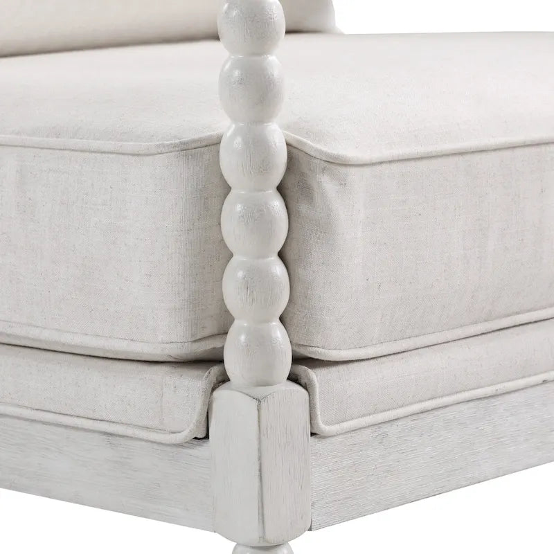 Fauteuil Kaylee en tissu avec cadre blanc