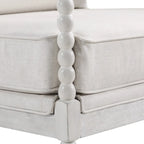 Fauteuil Kaylee en tissu avec cadre blanc