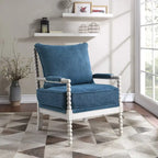 Fauteuil Kaylee en tissu avec cadre blanc