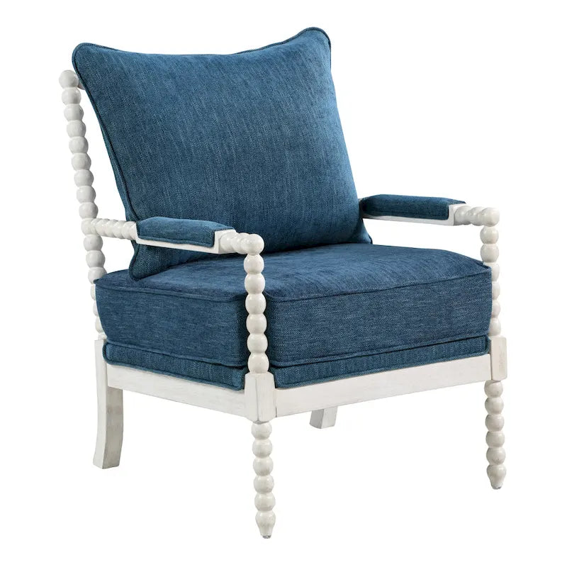 Fauteuil Kaylee en tissu avec cadre blanc