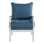 Fauteuil Kaylee en tissu avec cadre blanc