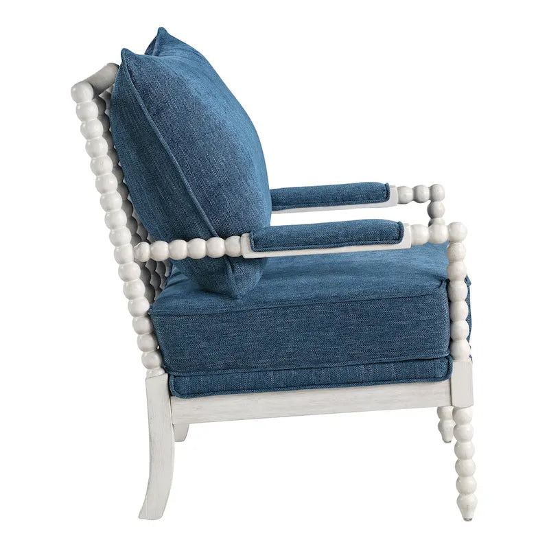 Fauteuil Kaylee en tissu avec cadre blanc