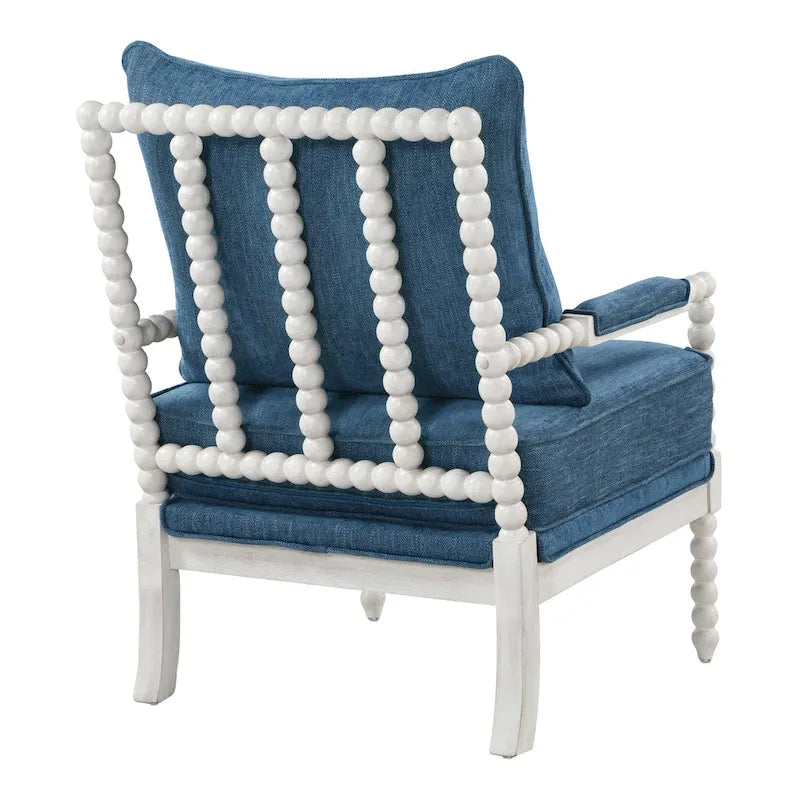 Fauteuil Kaylee en tissu avec cadre blanc