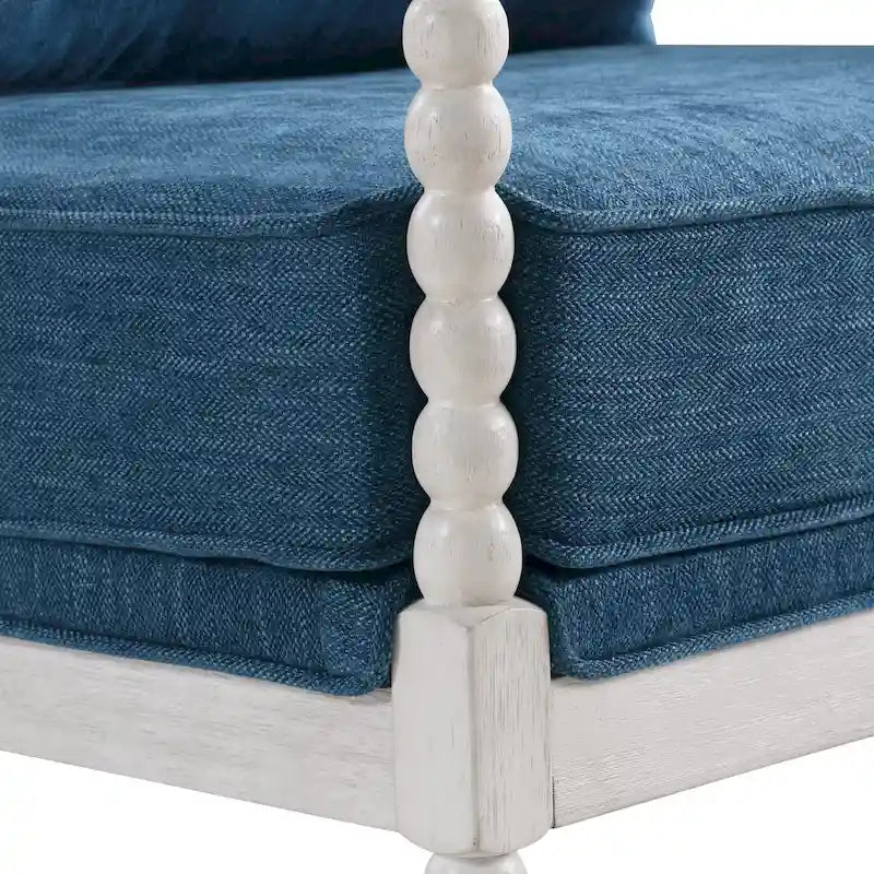 Fauteuil Kaylee en tissu avec cadre blanc