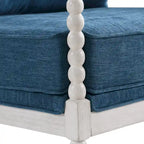 Fauteuil Kaylee en tissu avec cadre blanc