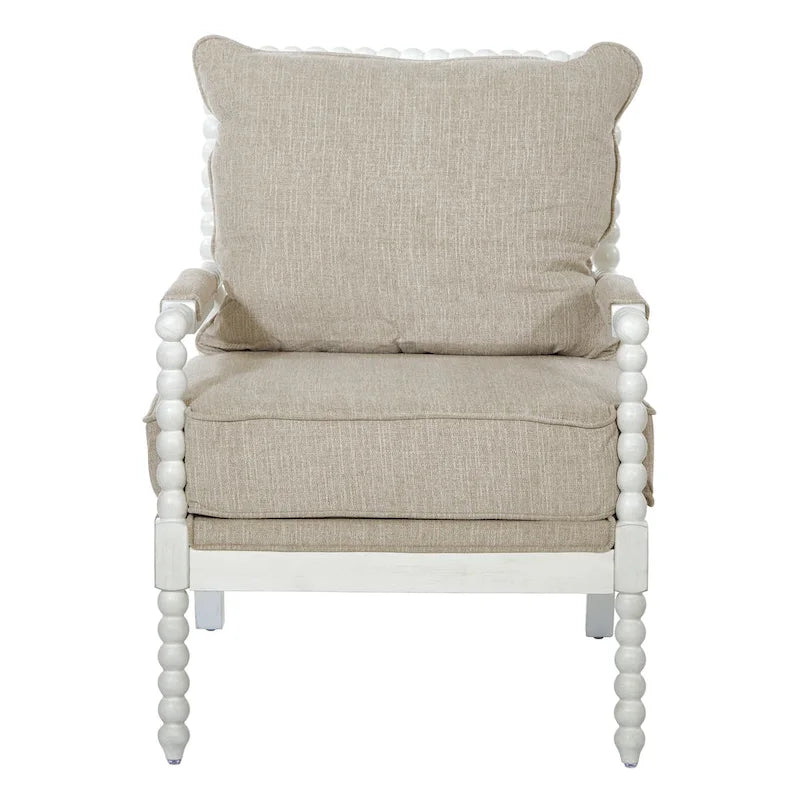 Fauteuil Kaylee en tissu avec cadre blanc