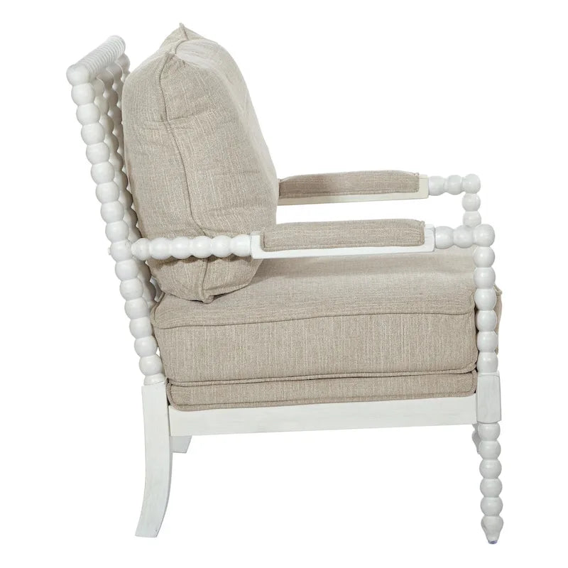 Fauteuil Kaylee en tissu avec cadre blanc