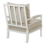Fauteuil Kaylee en tissu avec cadre blanc