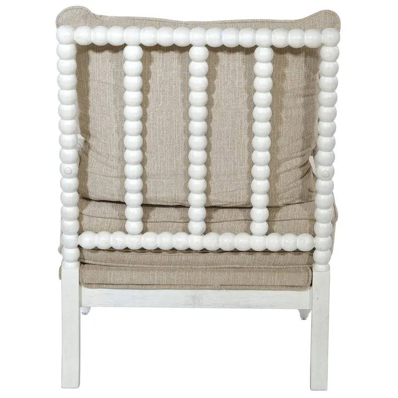 Fauteuil Kaylee en tissu avec cadre blanc