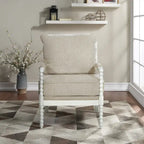 Fauteuil Kaylee en tissu avec cadre blanc