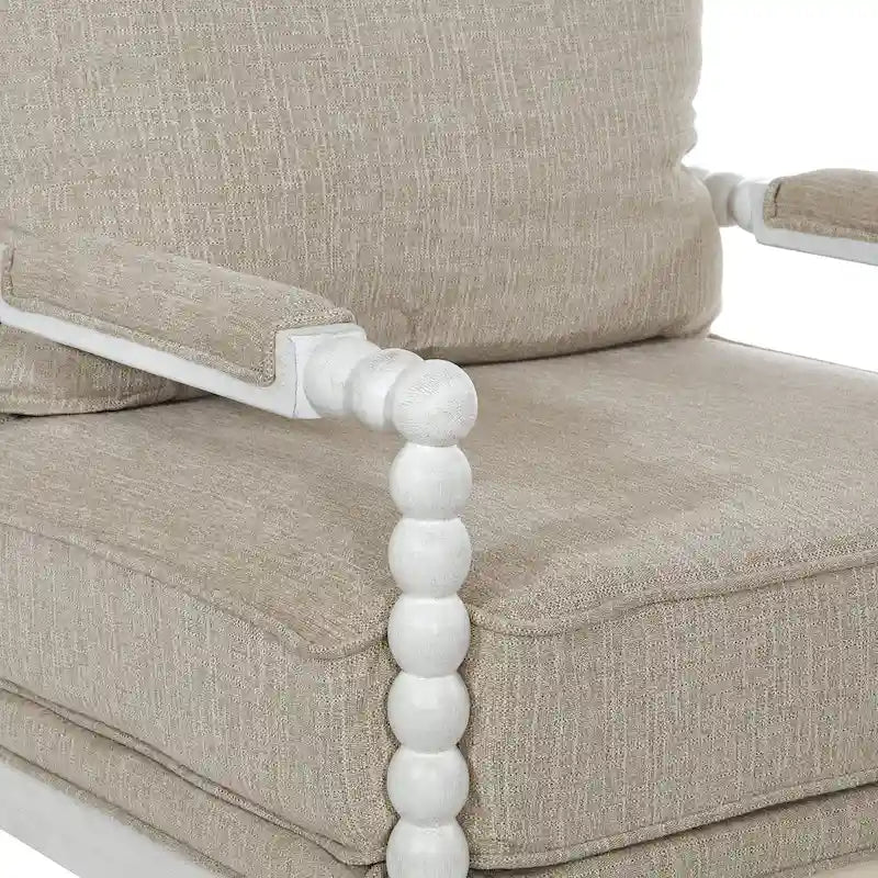 Fauteuil Kaylee en tissu avec cadre blanc