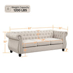 Canapé Chesterfield en velours capitonné