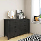 Commode de chambre moderne avec cadre en bois massif, buffet rétro avec poignée coquille