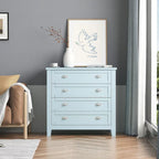 Commode de chambre moderne avec cadre en bois massif, buffet rétro avec poignée coquille