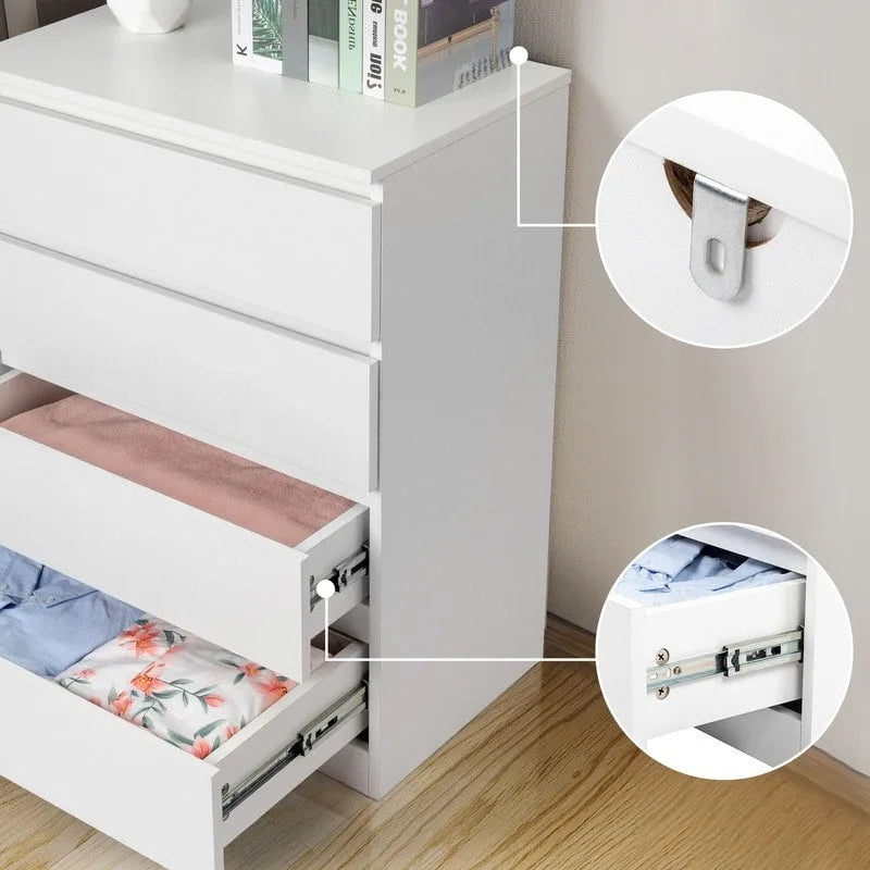 Modern Wood Dresser for Bedroom with 4 Drawers