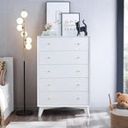 Commode 5 tiroirs en bois style Mid-Century Modern