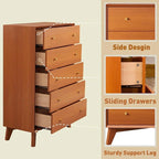 Commode 5 tiroirs en bois style Mid-Century Modern