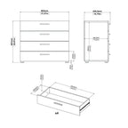 Commode contemporaine 4 tiroirs en bois manufacturé Porch & Den Angus