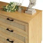 Commode haute en bambou à 6 tiroirs, Meuble de rangement long