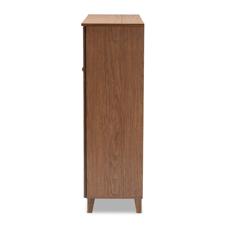 Meuble à chaussures contemporain en bois à 11 étagères avec tiroir