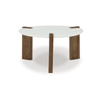Table basse Isanti blanc/marron - 33L x 33P x 18H
