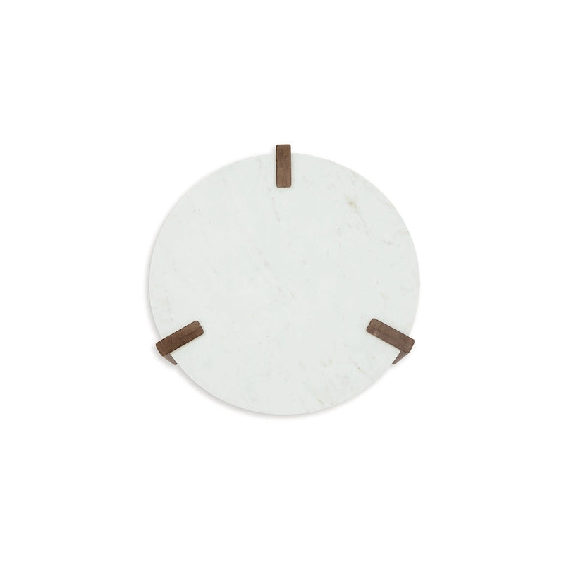 Table basse Isanti blanc/marron - 33L x 33P x 18H