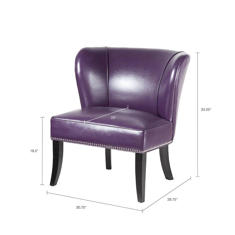 Fauteuil d'appoint sans accoudoirs Sheldon Purple