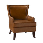 Fauteuil Angeles ergonomique moderne du milieu du siècle en cuir végétalien avec dossier ailé par