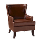 Fauteuil Angeles ergonomique moderne du milieu du siècle en cuir végétalien avec dossier ailé par