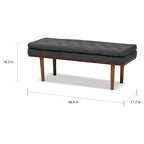Banc rembourré Ufas de style moderne du milieu du siècle