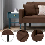 Canapé-lit futon convertible capitonné moderne de 74 po avec 2 oreillers