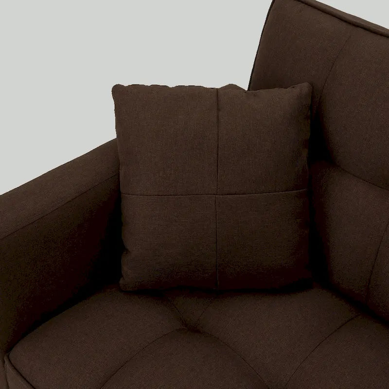 Canapé-lit futon convertible capitonné moderne de 74 po avec 2 oreillers