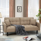 Canapé-lit futon convertible capitonné moderne de 74 po avec 2 oreillers