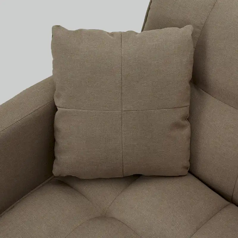 Canapé-lit futon convertible capitonné moderne de 74 po avec 2 oreillers