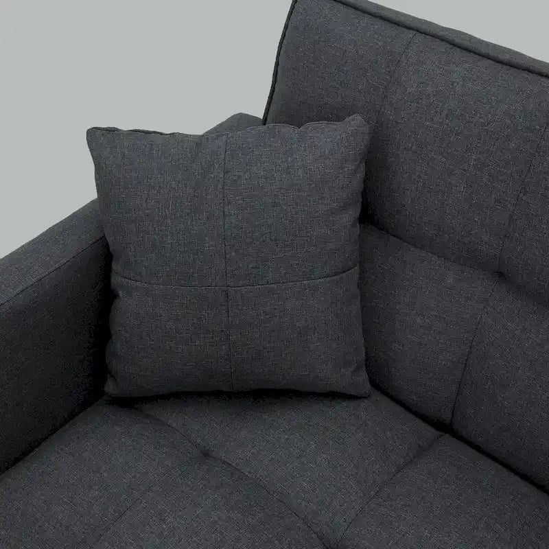 Canapé-lit futon convertible capitonné moderne de 74 po avec 2 oreillers